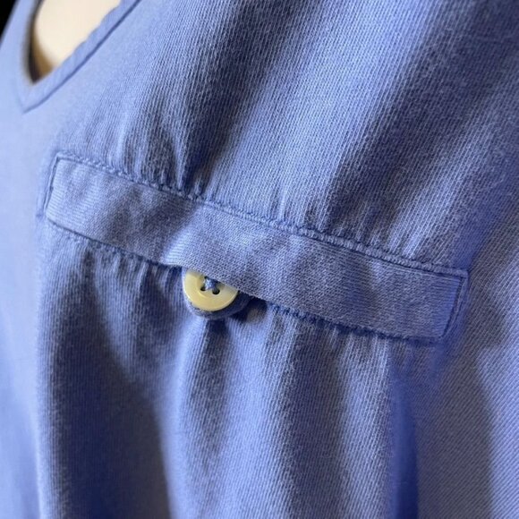 Lands End Womens Collared T Shirt Blue Top Plus Size 3X Short Sleeve u - Picture 4 of 8